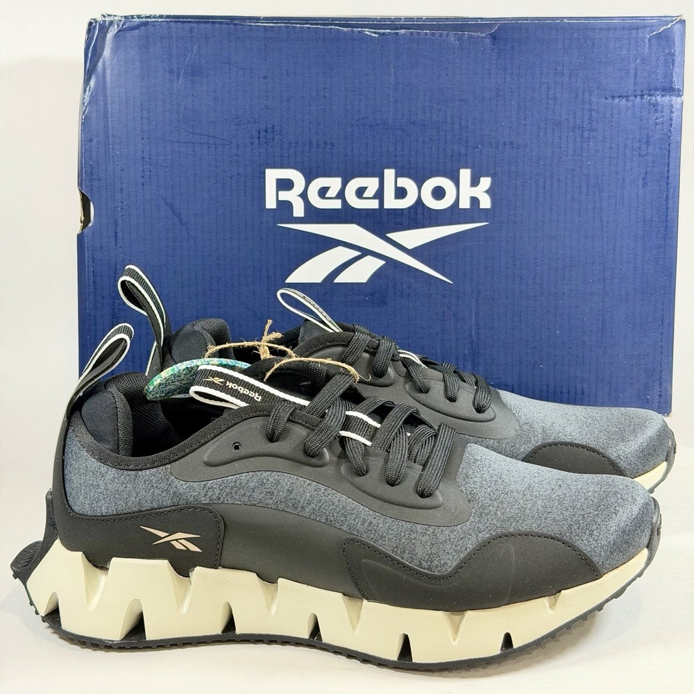 Reebok Size-9 Womens Zig Dynamica CLW Black Chalk Sneakers‎ Shoes